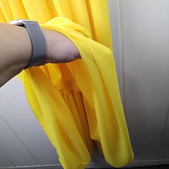 Boston Proper Yellow Tiered Ruffle‎ Maxi Dress Size Small - Picture 13 of 16